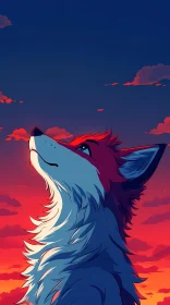 Sunset Fox in Vibrant Colors