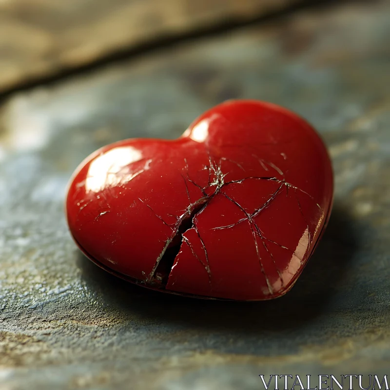 Cracked Heart: A Symbol of Heartbreak AI Image