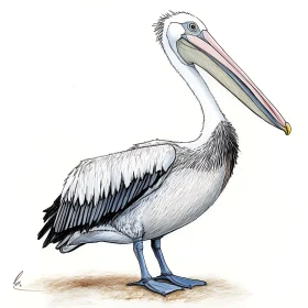 Pelican Portrait - Birdlife Artwork
