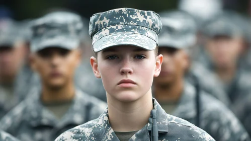 Focused Soldier in Camouflage