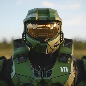 Armored Cyborg Character Portrait