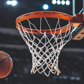 Action Shot of Basketball Game