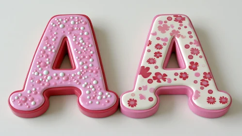 Two Decorative Pink Letter A