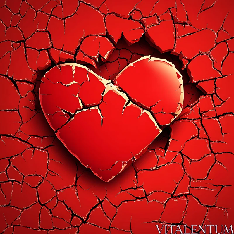 Broken Heart: A Symbol of Love and Pain AI Image