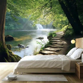 Relaxing Bedroom with Nature Wall Art