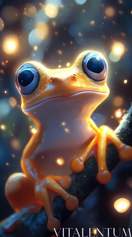 Whimsical Forest Frog AI Image