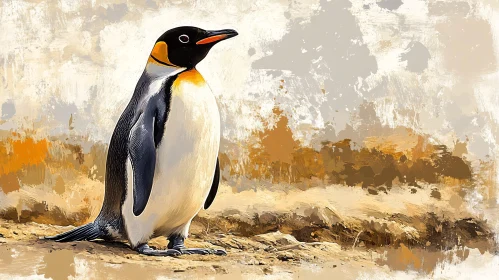 Penguin Artwork in Natural Setting