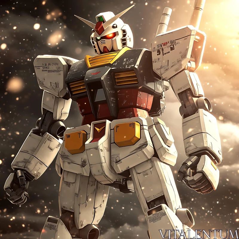 Gundam Robot in the Spotlight AI Image