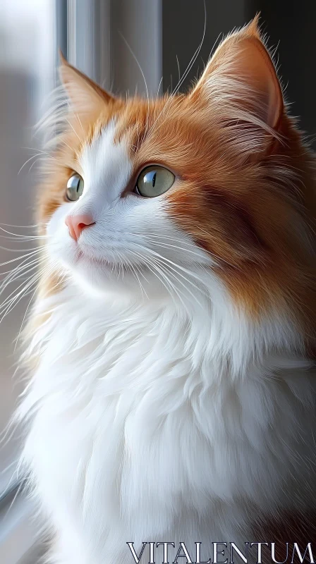 Serene Cat Portrait AI Image