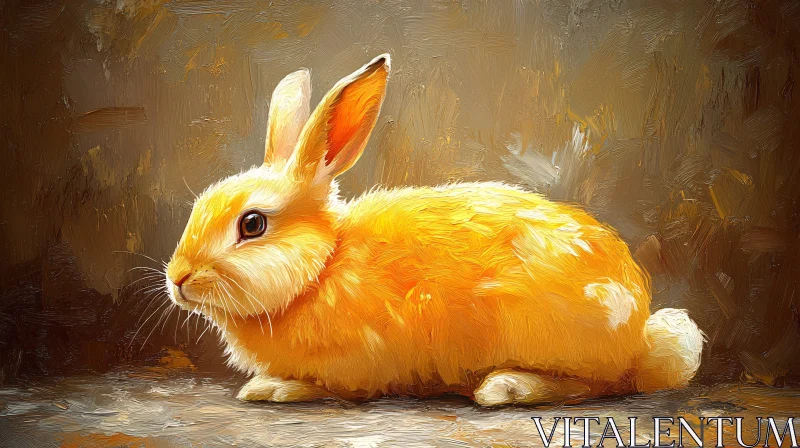 AI ART Artistic Rendering of a Golden Rabbit