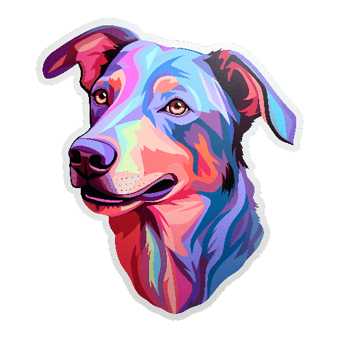 Colorful Pop Art Dog Head Illustration for T-Shirt Design