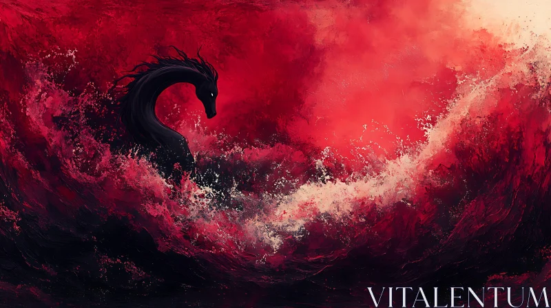 AI ART Crimson Sea Beast Artwork