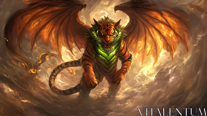 AI ART Majestic Winged Tiger Creature