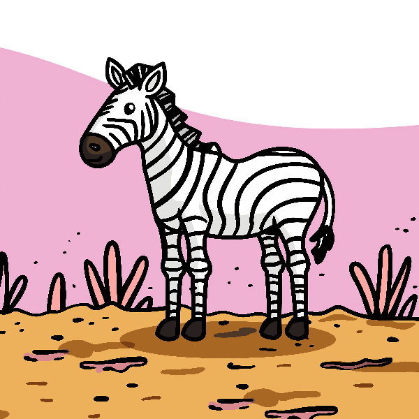 POD Design Playful Zebra Illustration for Apparel