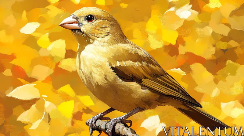 Artistic Golden Finch in Sunlight AI Image