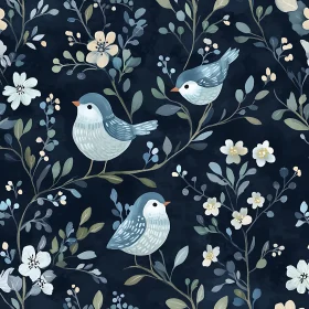 Floral Bird Pattern Illustration