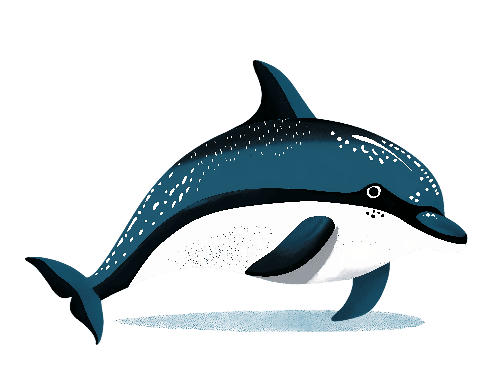 POD Design Joyful Cartoon Dolphin Jumping - Marine Life Illustration