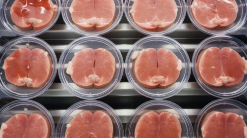 Neatly Arranged Meat Products in Plastic Containers - Captivating Composition