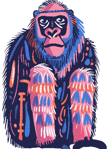 Whimsical Cartoon Monkey T-Shirt Design