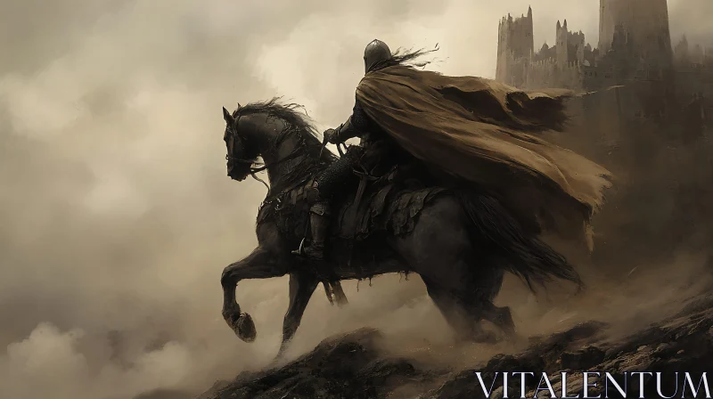 AI ART Medieval Knight on Horseback