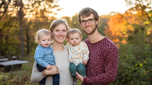 Family Portrait with Two Children