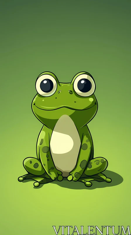 Adorable Frog Cartoon Art AI Image