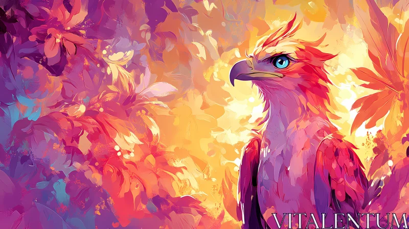 AI ART Colorful Eagle in Enchanting Surroundings