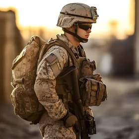 American Soldier with Rifle