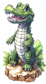 Cute Crocodile Cartoon Art
