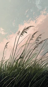 Soft Hues of Grass and Sky