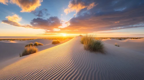 Golden Sunset in the Desert