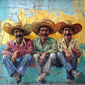 Three Friends in Sombreros