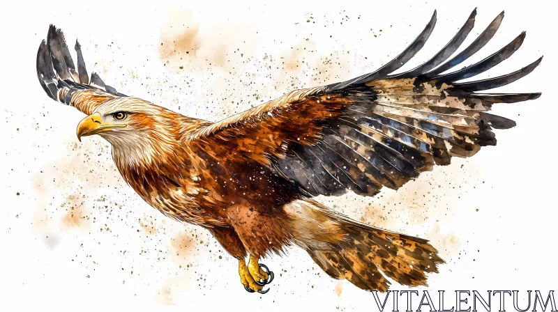 Watercolor Artistic Eagle Depiction AI Image