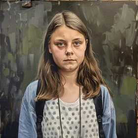 Artistic Portrait of Greta Thunberg