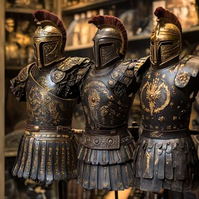 Three Ancient Gladiator Armor Sets