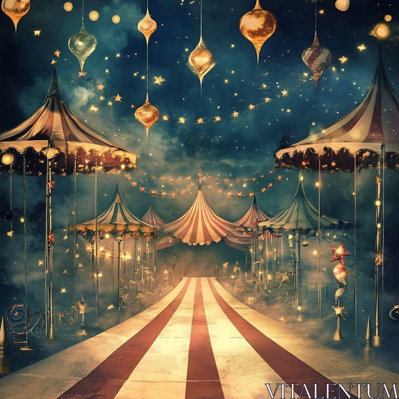 AI ART Vintage Circus Carousel