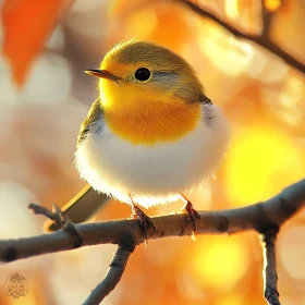 Robin Bird on Tree Branch