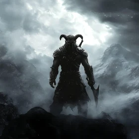 Dark Warrior on Snowy Peak