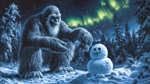 Winter Encounter: Yeti and Snowman