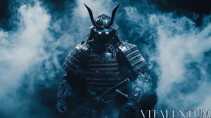 Mystic Samurai in the Mist AI Image