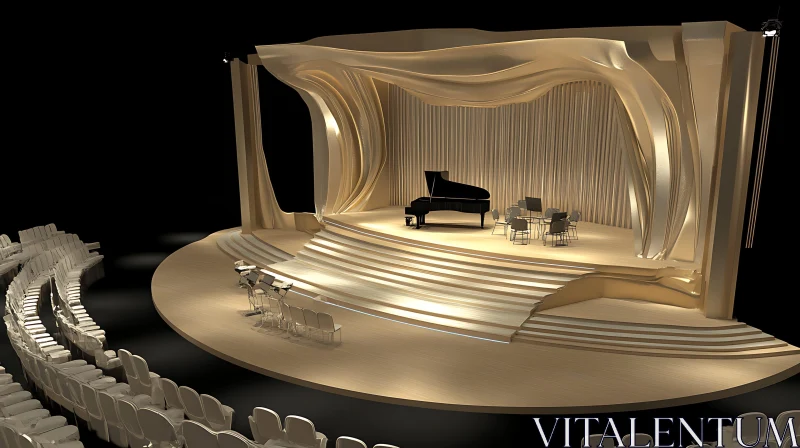 Ornate Theater Stage with Piano AI Image