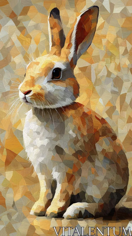 Polygonal Rabbit Portrait AI Image