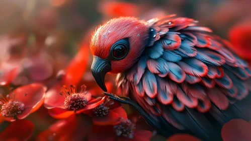 Exotic Bird with Colorful Plumage