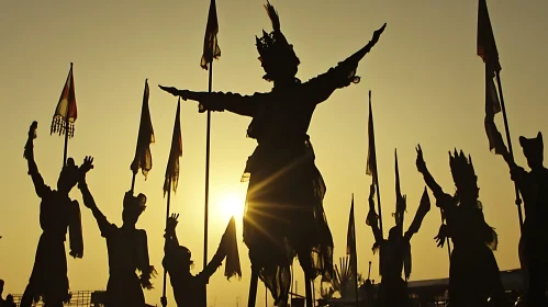 Festive Silhouettes at Sunset