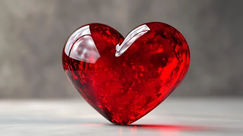 Transparent Heart of Passionate Red