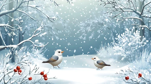 Birds in Winter Wonderland