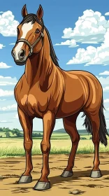 Horse in Natural Landscape