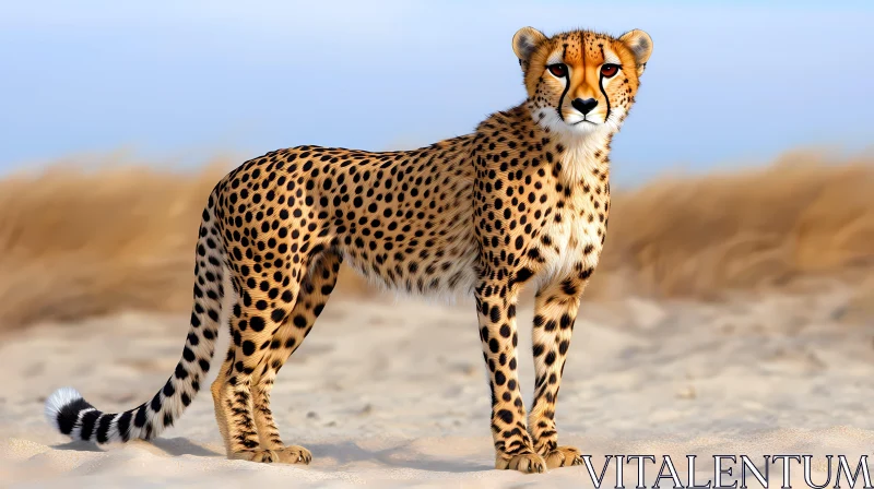 Cheetah in Natural Habitat AI Image