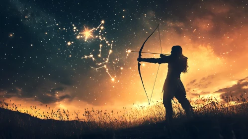 Night Archer Aiming at Stars