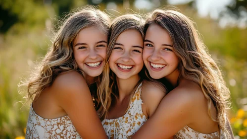 Three Friends Smiling Together